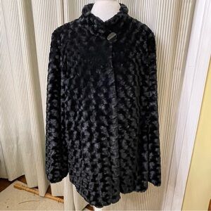 Dennis by Dennis Basso Midnight Blue XL Faux Fur Mid Length Coat